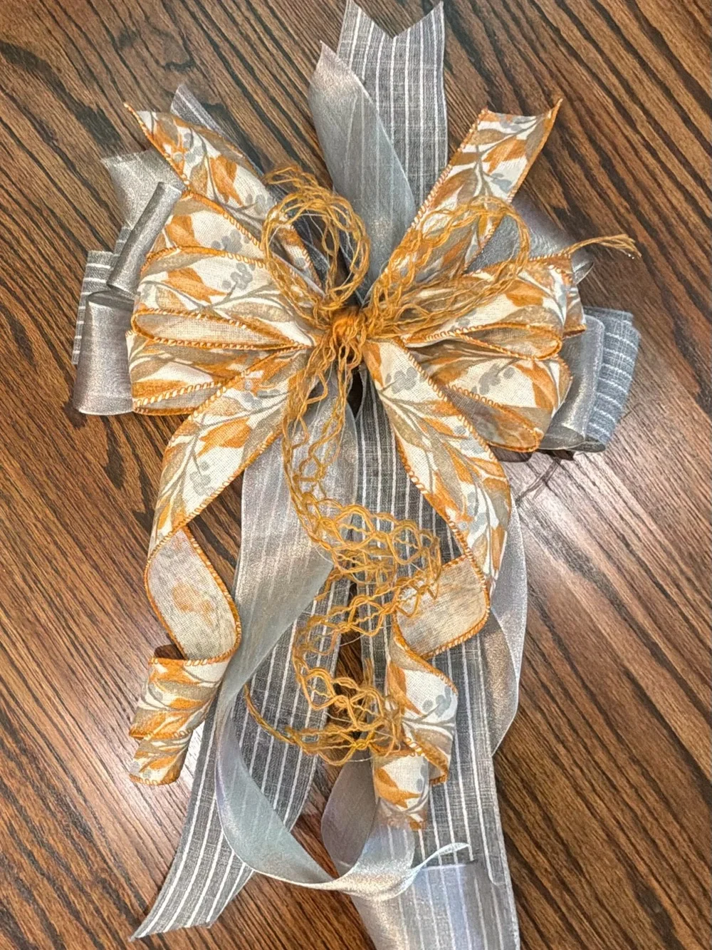 Decorative Silver and Gold Holiday Bow - Home Accent